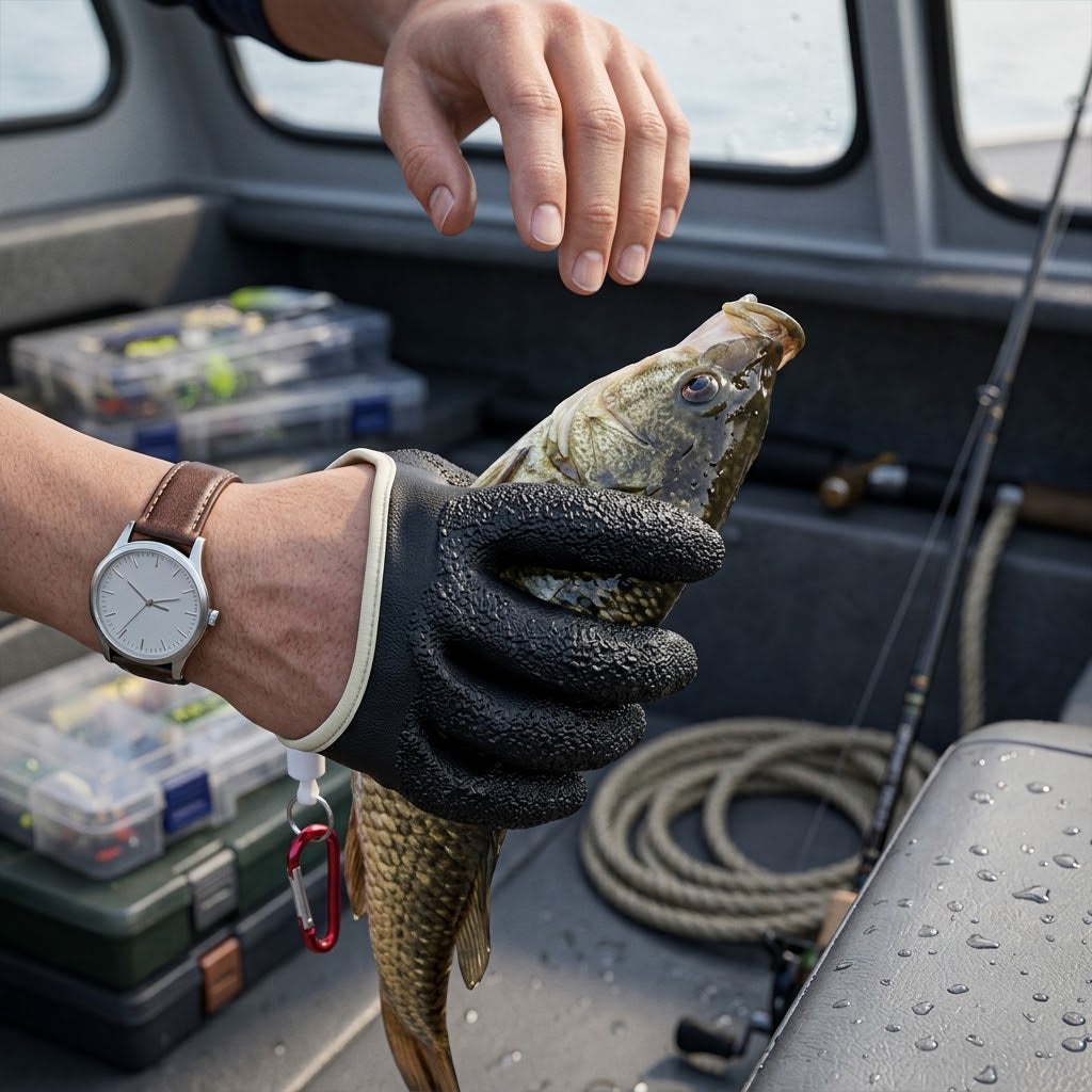 Luva de Pesca Antiderrapante com Ímã